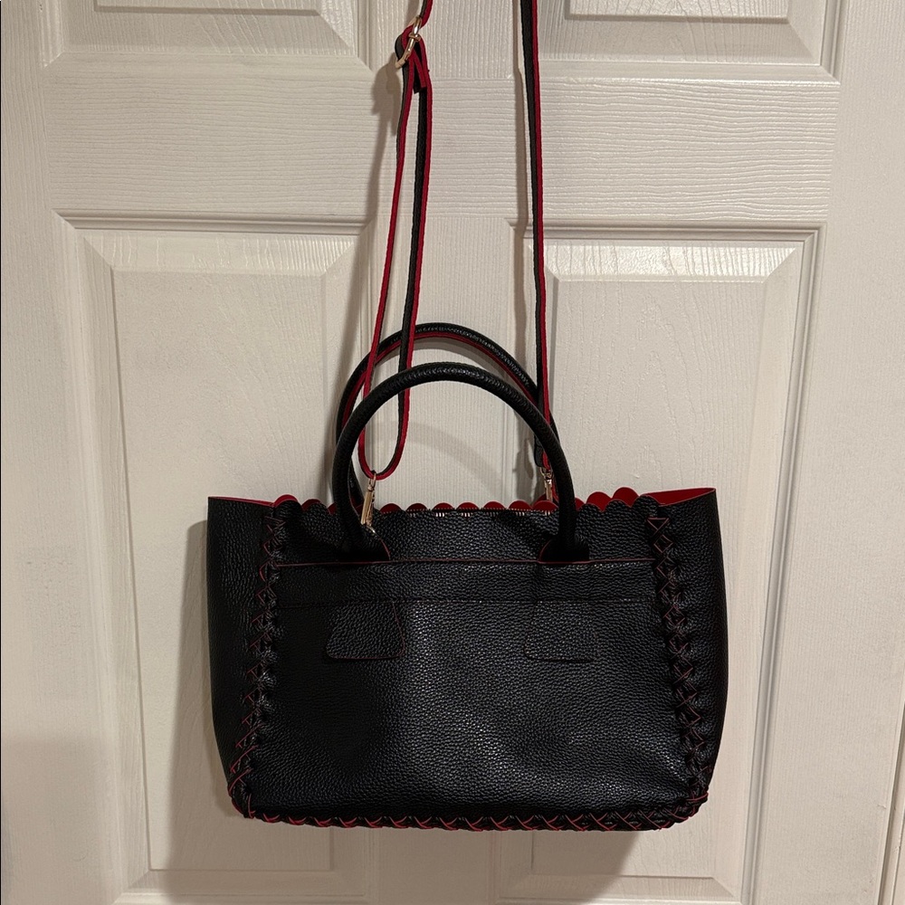 Pink Haley Black and Red Shoulder Bag